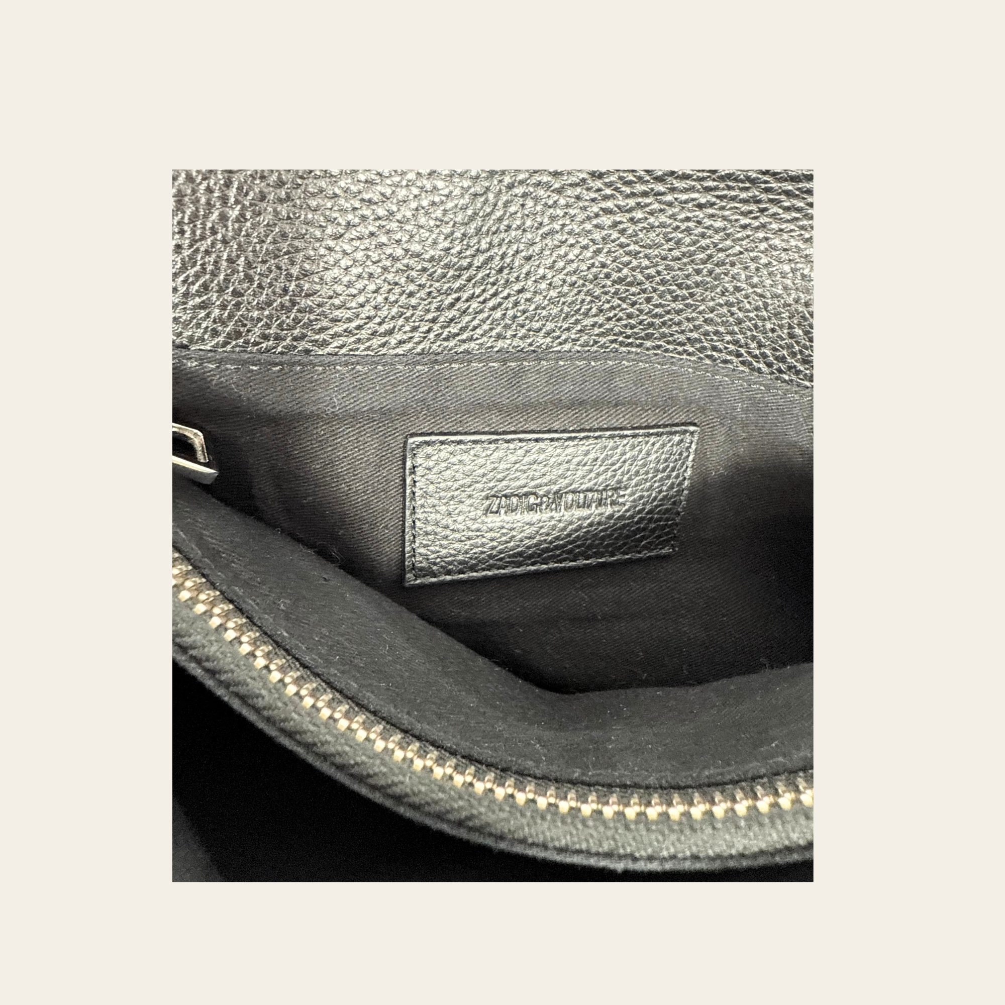 Zadig & Voltaire – Sac Rocky Noir en Cuir Grainé
