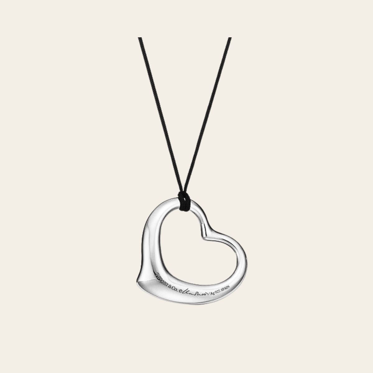 Tiffany & Co. par Elsa Peretti – Pendentif Cœur Ouvert grand modèle en argent massif