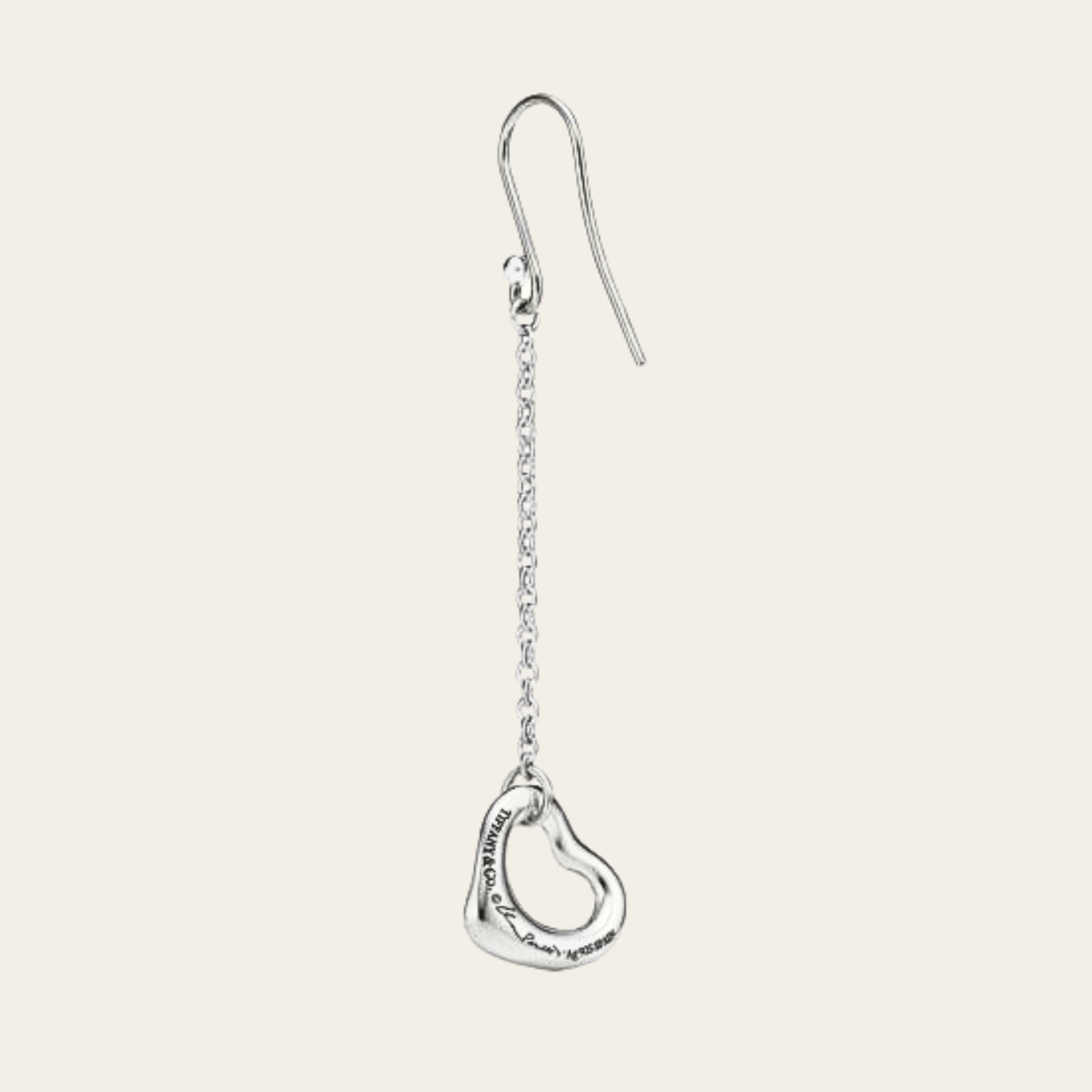 Tiffany & Co. par Elsa Peretti – Pendants d’oreilles Cœur ajouré en argent sterling