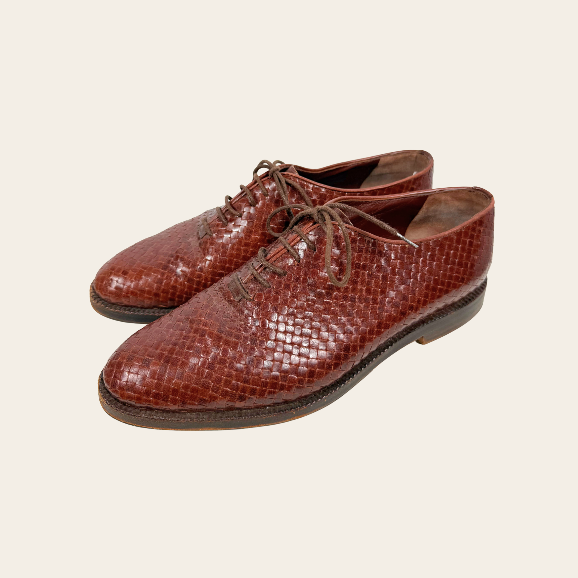STÉPHANE KÉLIAN Paris – Derbies Oxford en Cuir Tressé, Taille 43.5