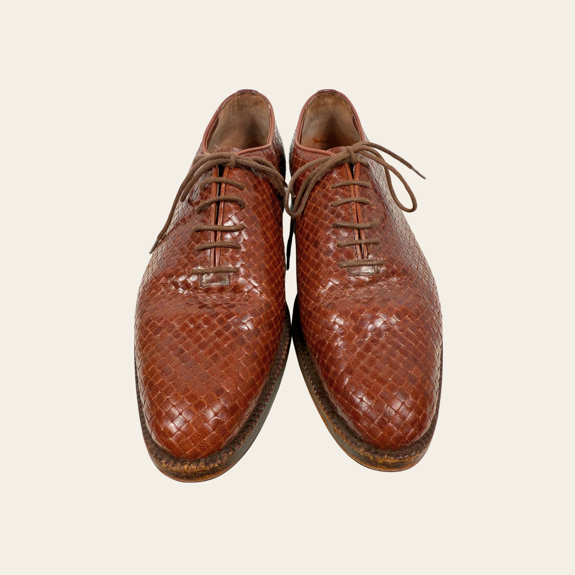 STÉPHANE KÉLIAN Paris – Derbies Oxford en Cuir Tressé, Taille 43.5