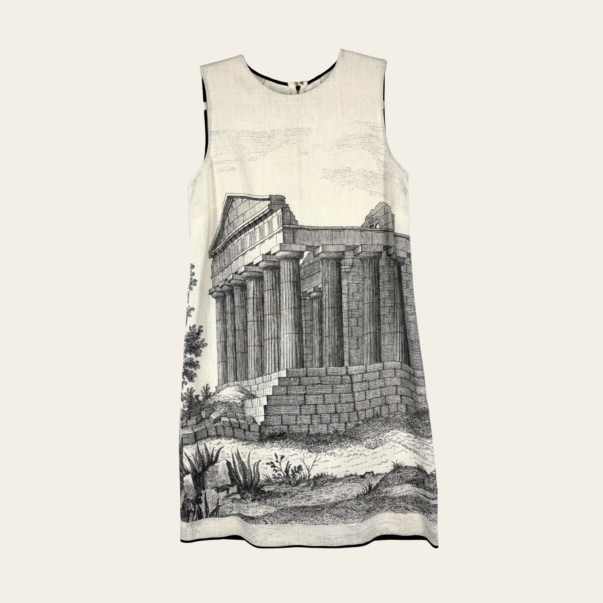 Dolce & Gabbana – Robe Temple Grec Imprimé, IT 40, M