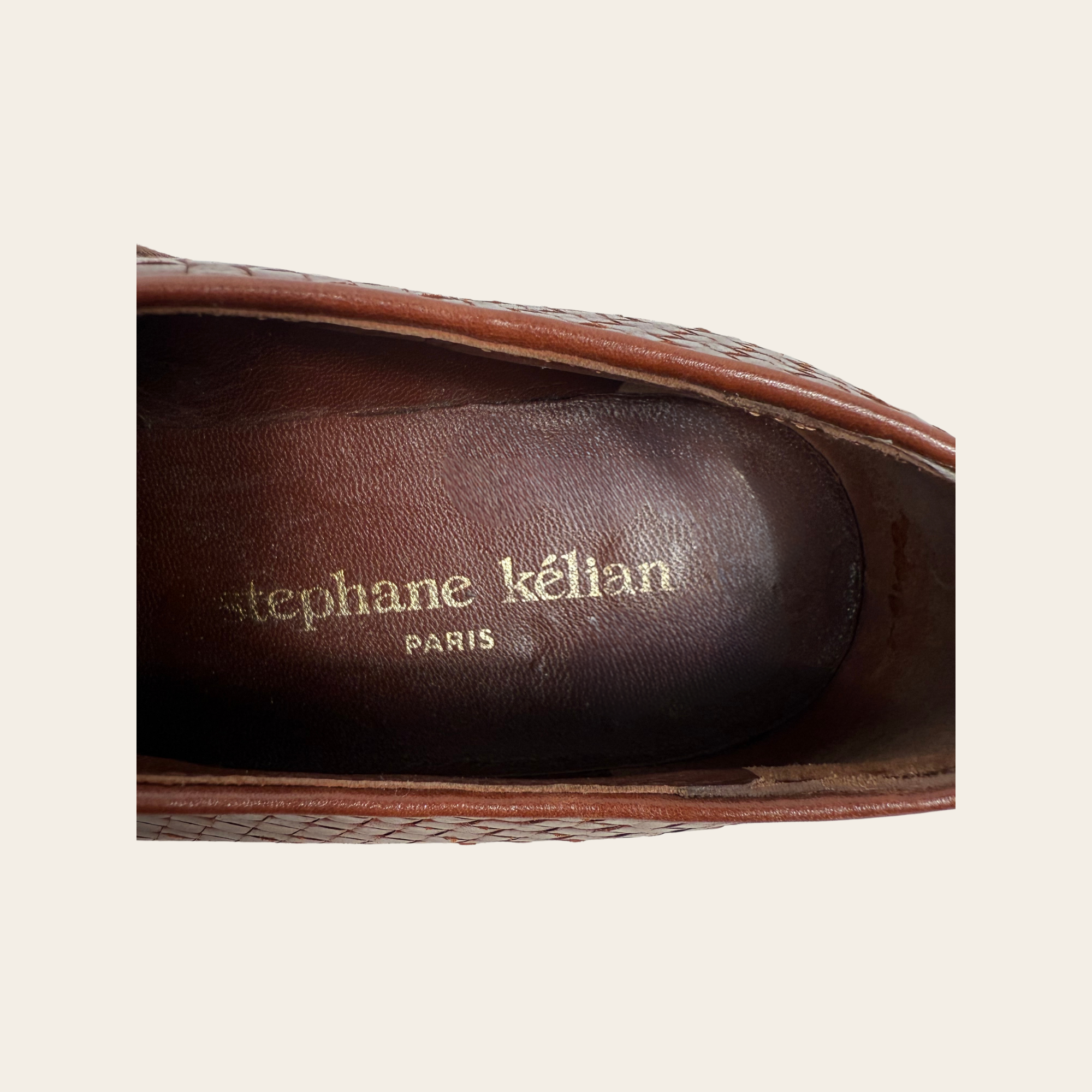 STÉPHANE KÉLIAN Paris – Derbies Oxford en Cuir Tressé, Taille 43.5