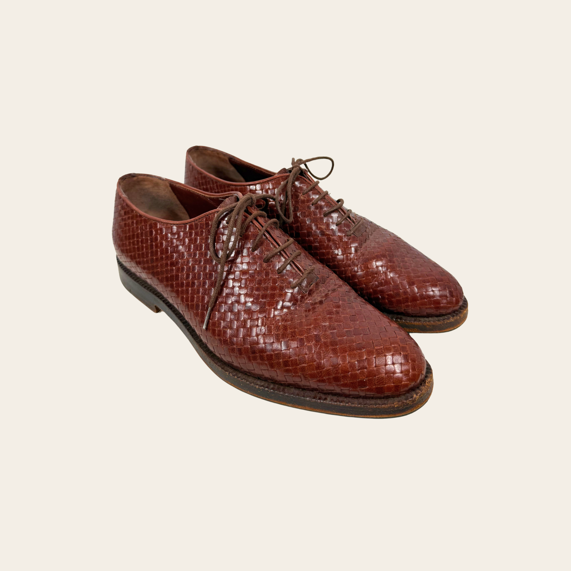 STÉPHANE KÉLIAN Paris – Derbies Oxford en Cuir Tressé, Taille 43.5