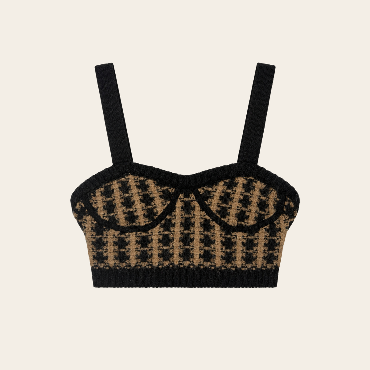 RED VALENTINO Bustier court en maille à carreaux, Taille S