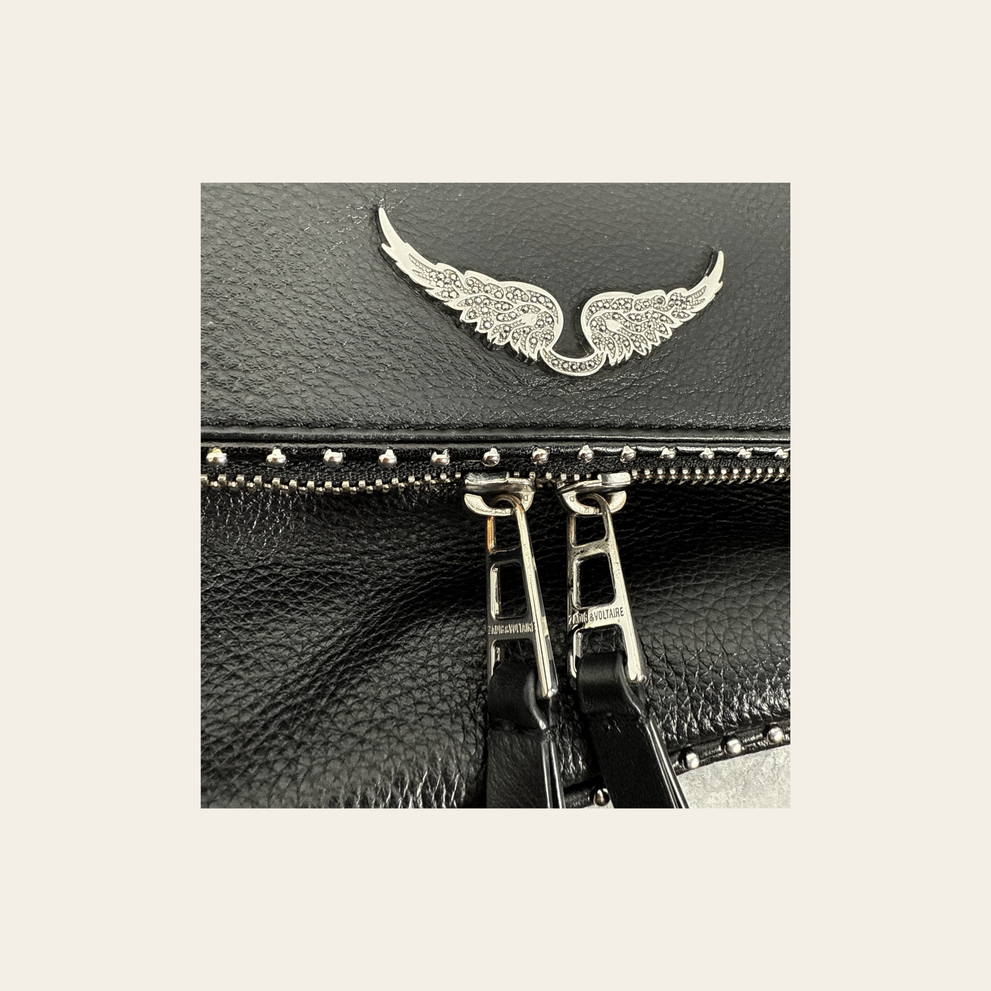 Zadig & Voltaire – Sac Rocky Noir en Cuir Grainé