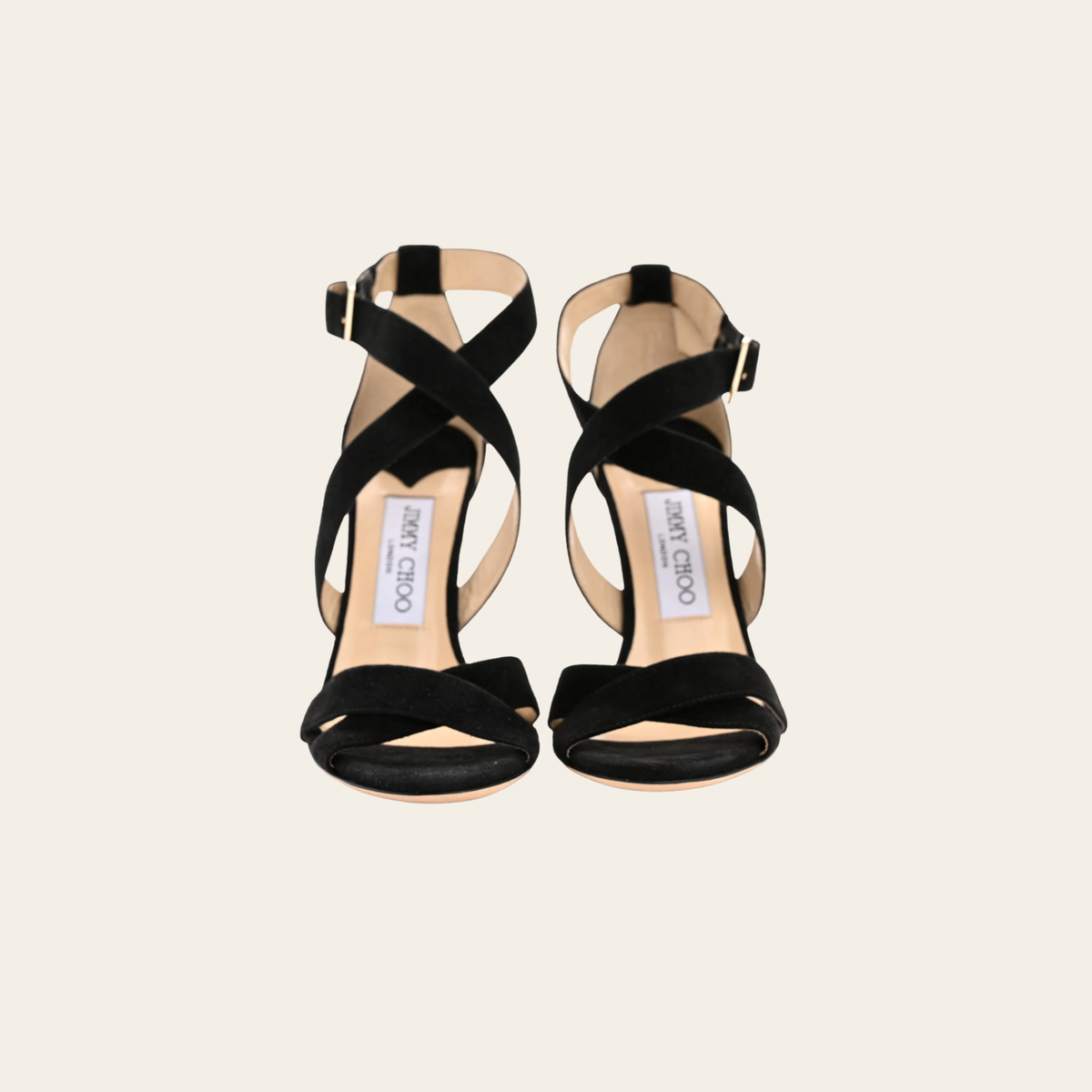 Jimmy Choo – Sandales Lottie 100 en suède noir, 36.5