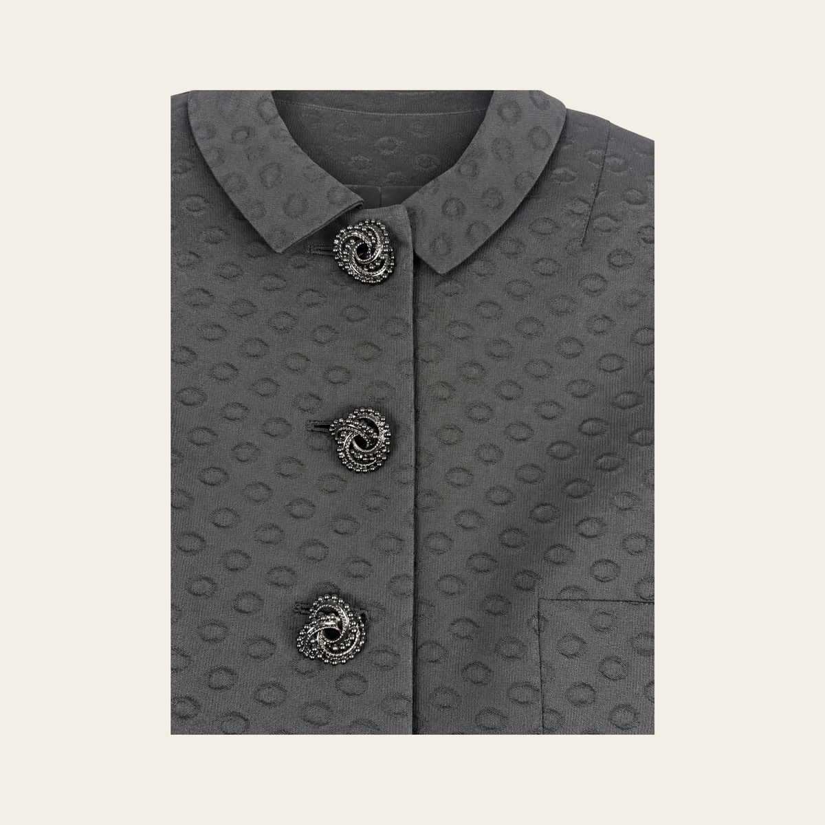 VERSACE JEANS COUTURE - Veste courte structurée en jacquard noir, M
