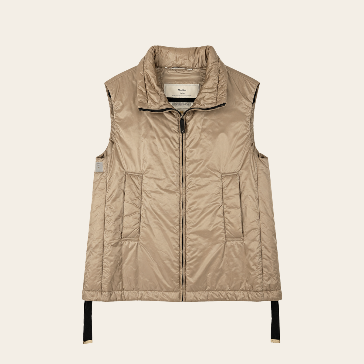 MAX MARA The Cube – Gilet rembourré CAMELUXE en toile technique – Beige doré M