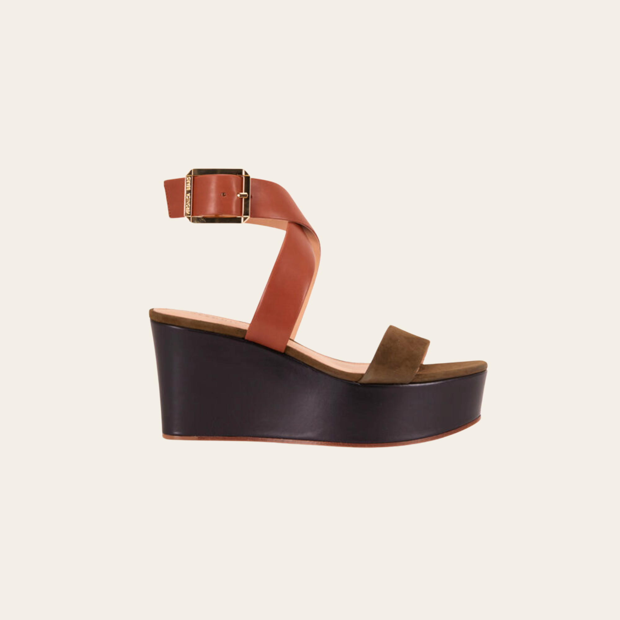 VERONICA BEARD – Sandales compensées en cuir et suède Vero Cuoio, 38,5