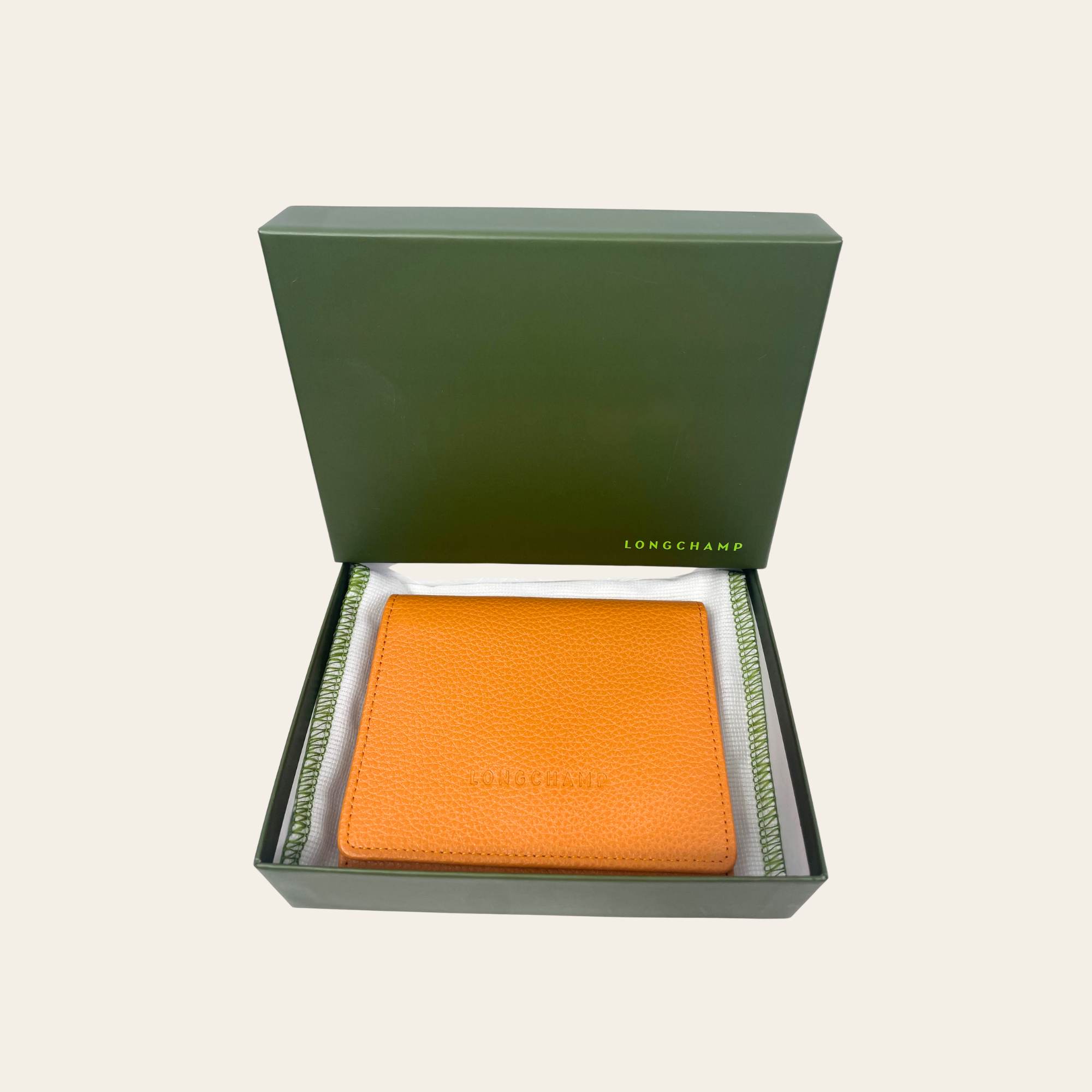LONGCHAMP – Portefeuille Compact en Cuir Grainé
