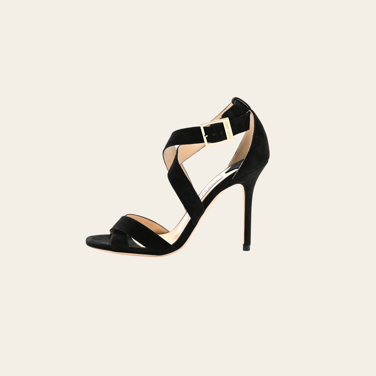 Jimmy Choo – Sandales Lottie 100 en suède noir, 36.5
