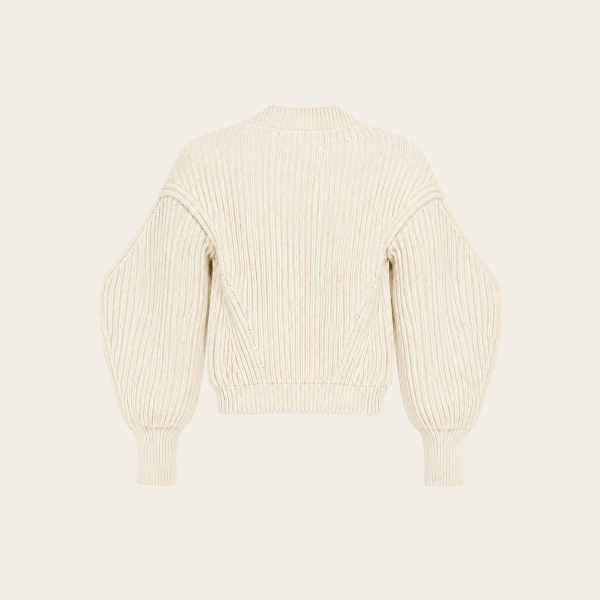 ALEXANDER McQUEEN – Pull court en maille côtelée à effet bustier sculptural – Ivoire – Taille XS