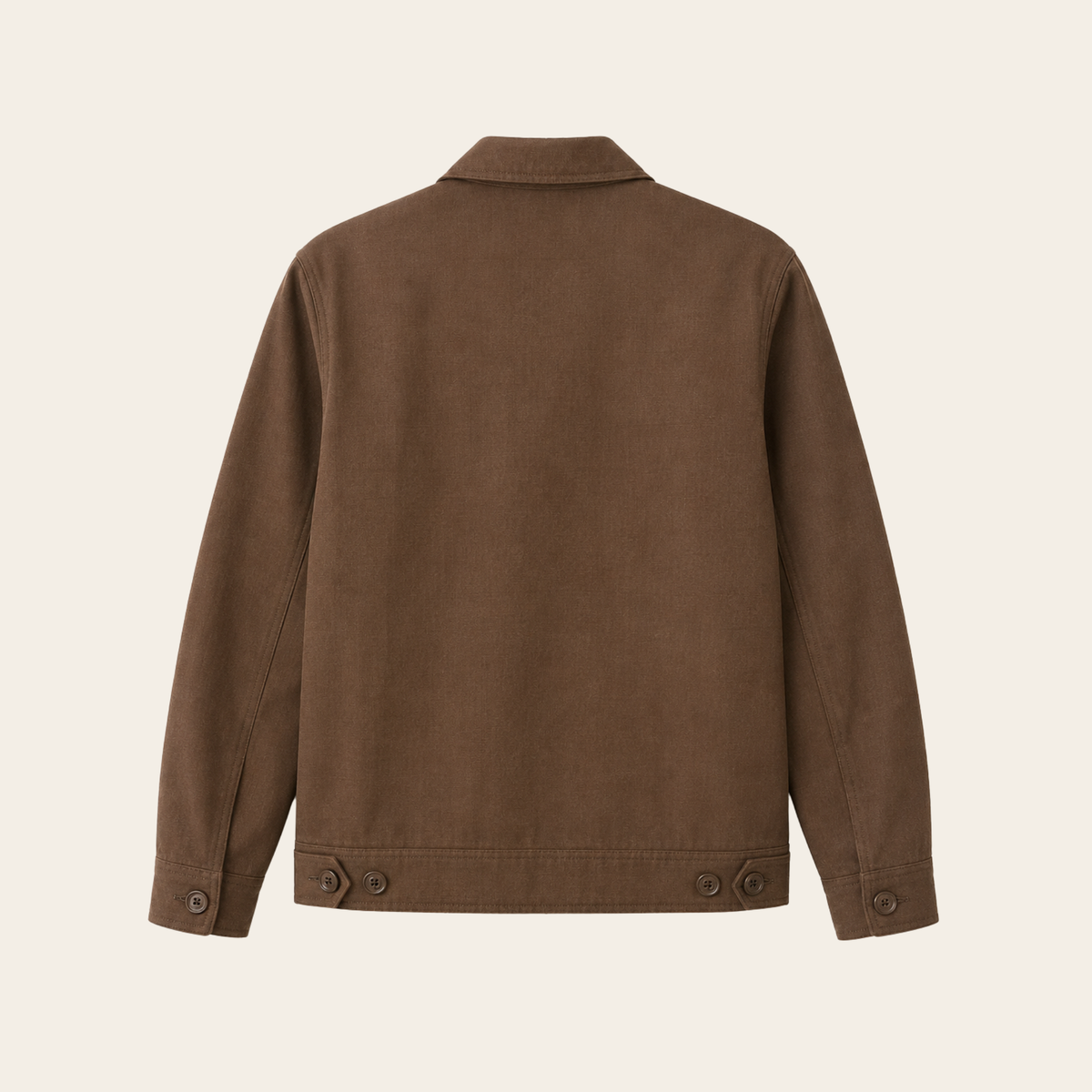 YVES SAINT LAURENT POUR HOMME – Blouson vintage zippé à carreaux avec monogramme YSL brodé – Marron – Taille 46