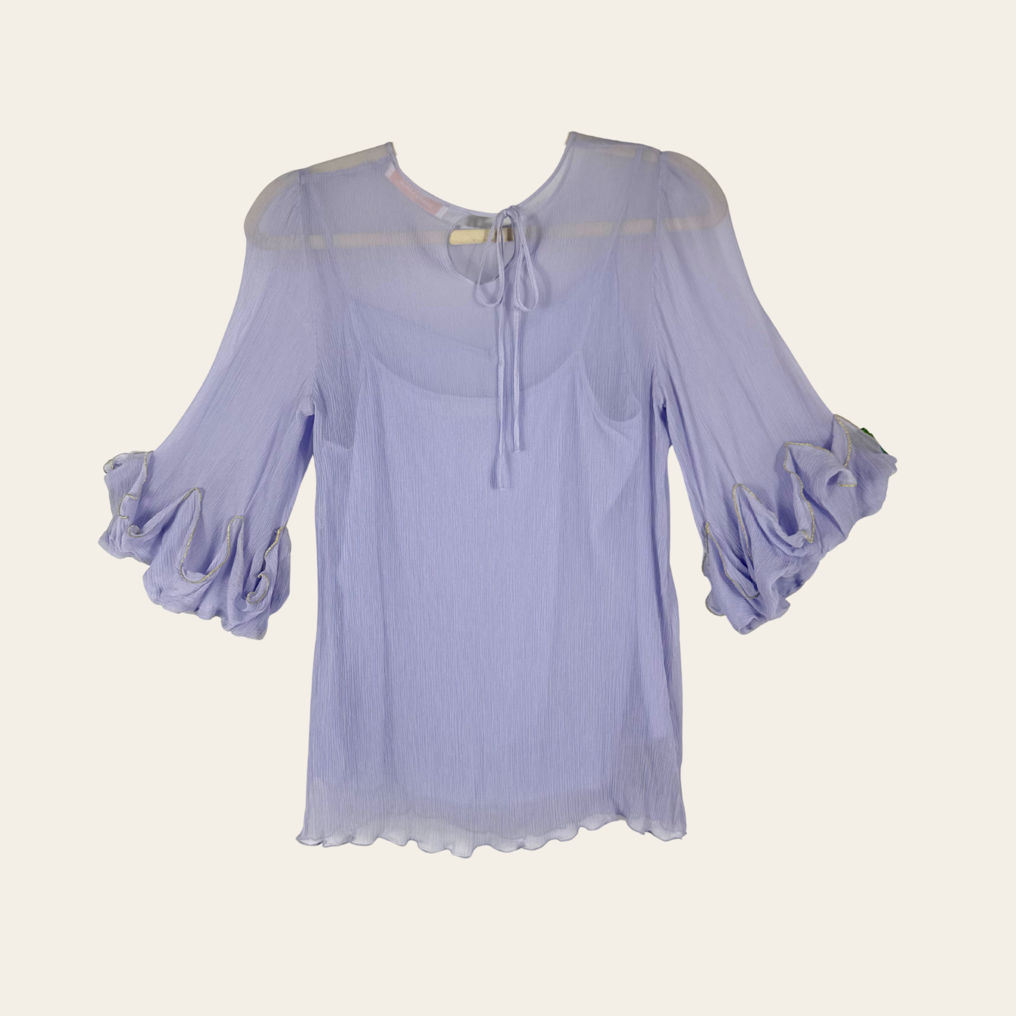See By Chloé – Blouse Plissée à Manches Volants, FR 38, M