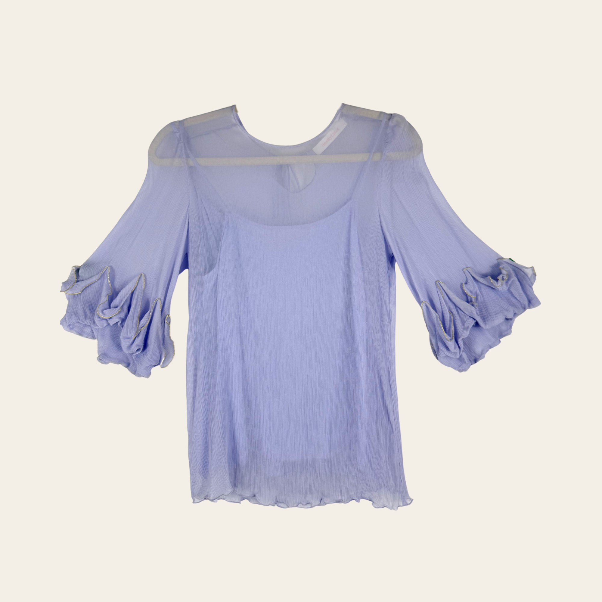 See By Chloé – Blouse Plissée à Manches Volants, FR 38, M