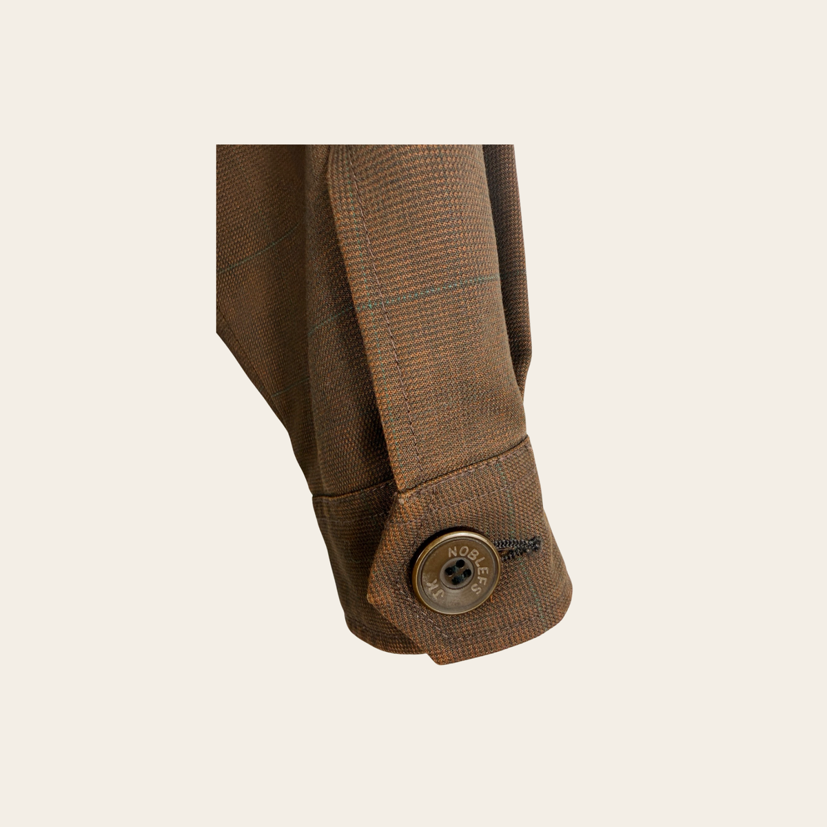 YVES SAINT LAURENT POUR HOMME – Blouson vintage zippé à carreaux avec monogramme YSL brodé – Marron – Taille 46