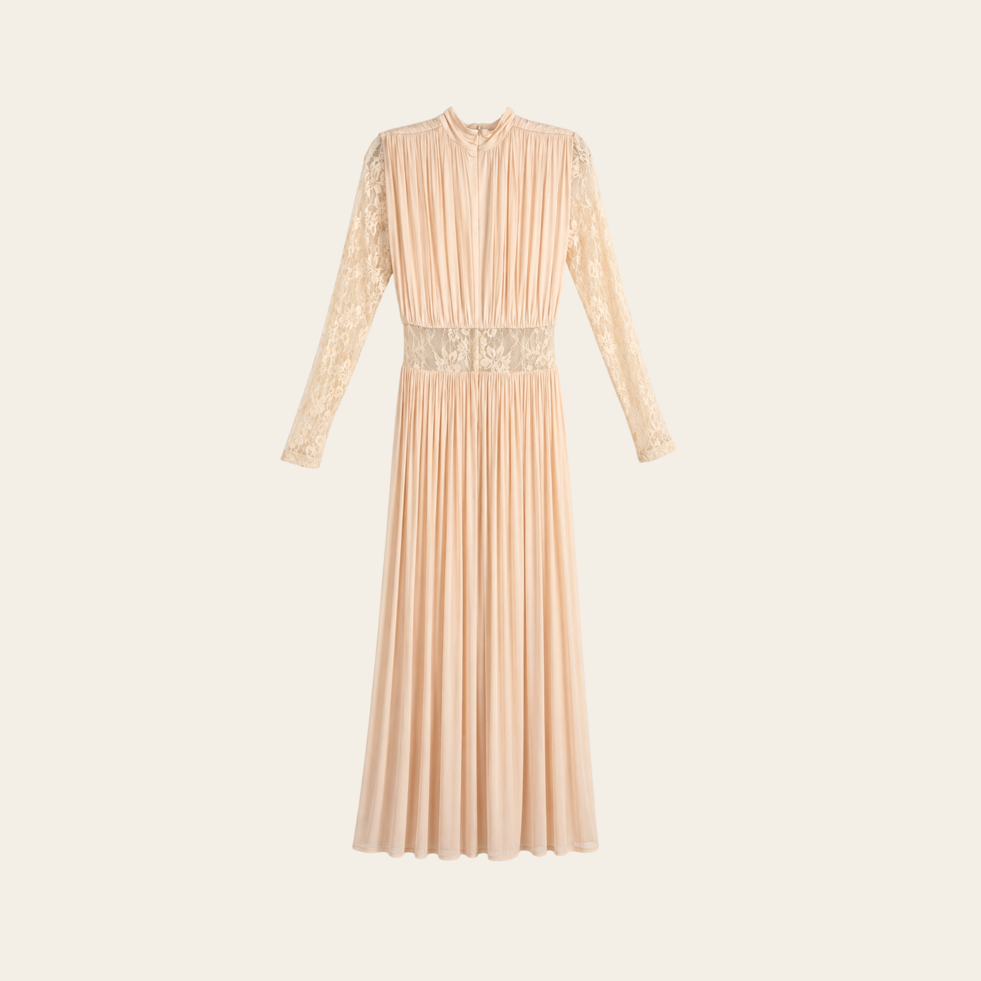 ZIMMERMANN – Robe plissée en dentelle crème, S