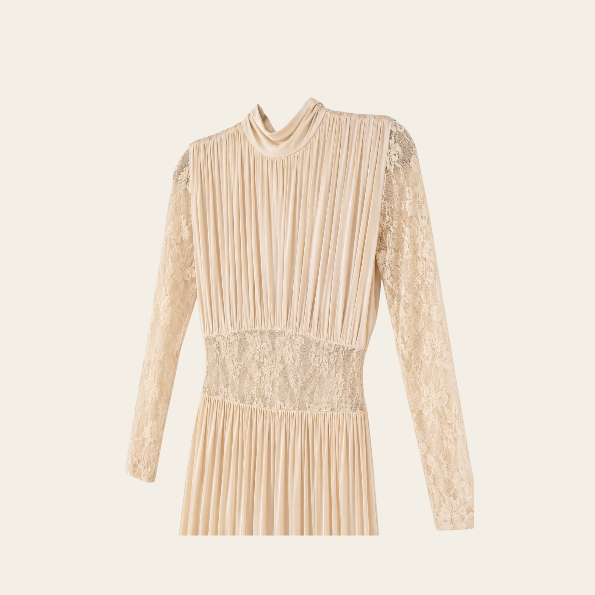 ZIMMERMANN – Robe plissée en dentelle crème, S