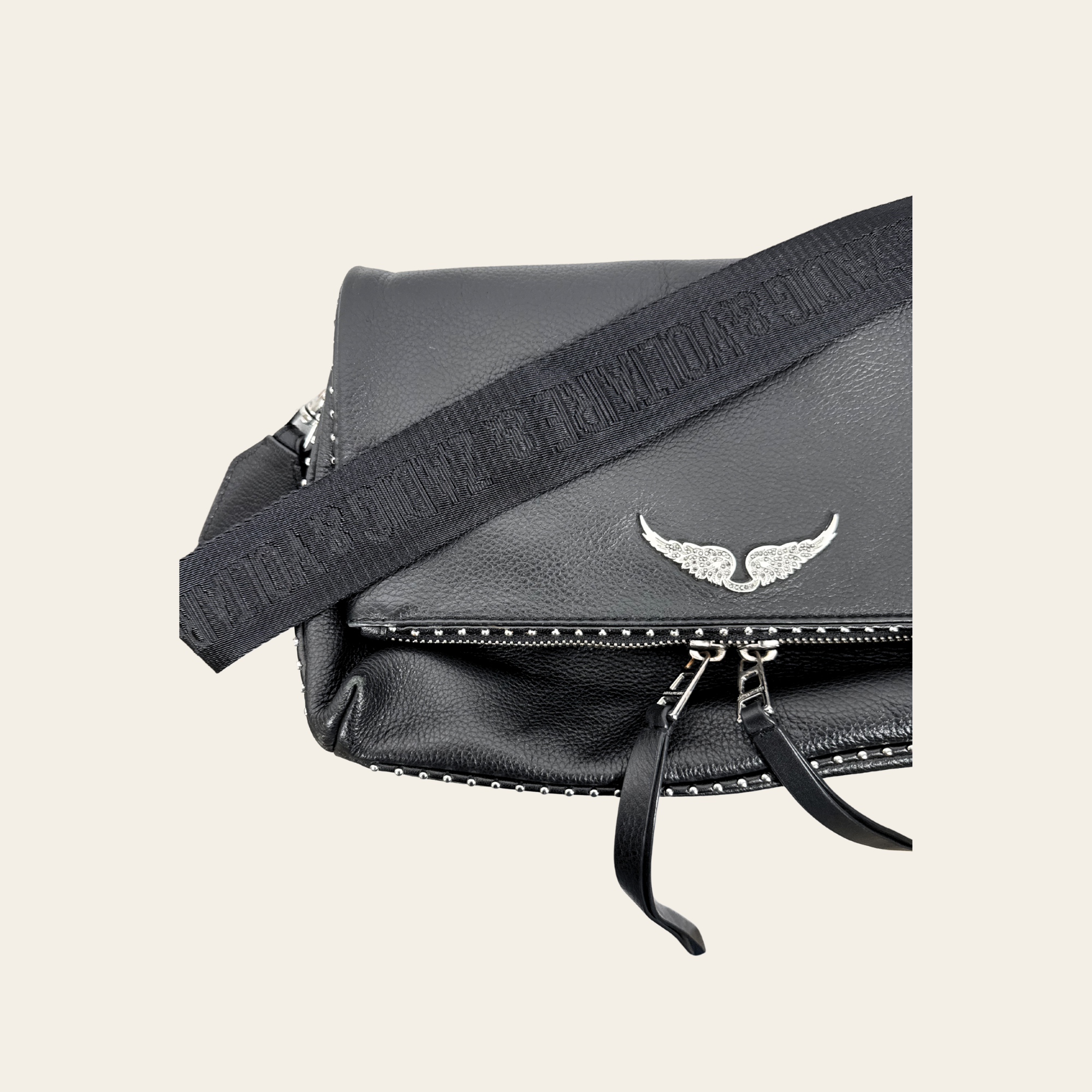 Zadig & Voltaire – Sac Rocky Noir en Cuir Grainé