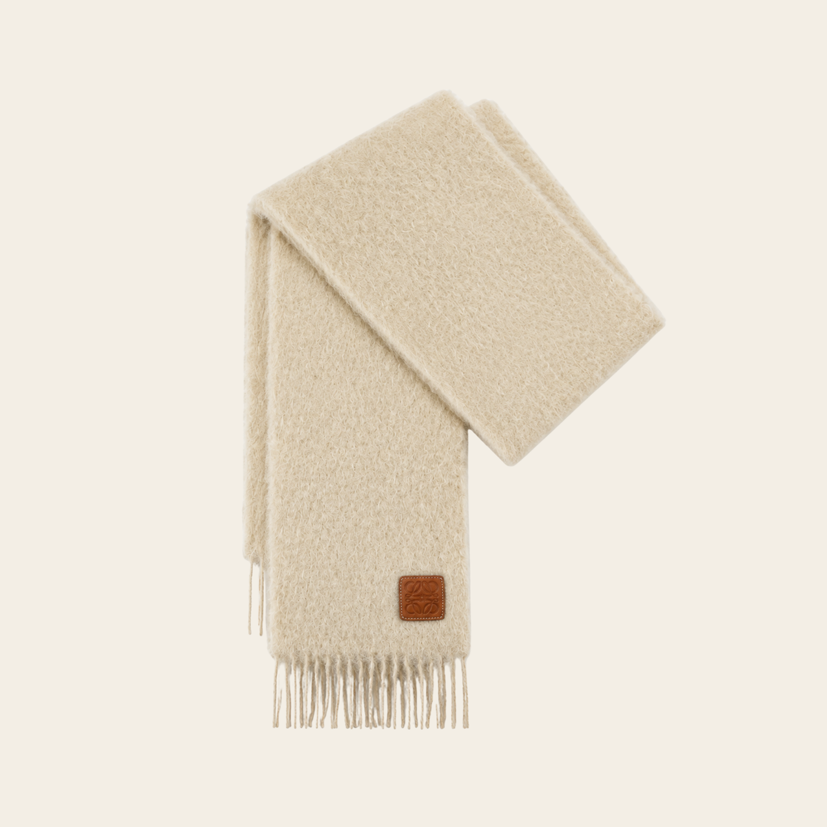 ÉCHARPE ANAGRAM LOEWE EN MOHAIR ET LAINE IVOIRE