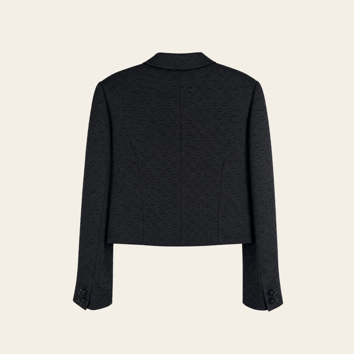 VERSACE JEANS COUTURE - Veste courte structurée en jacquard noir, M