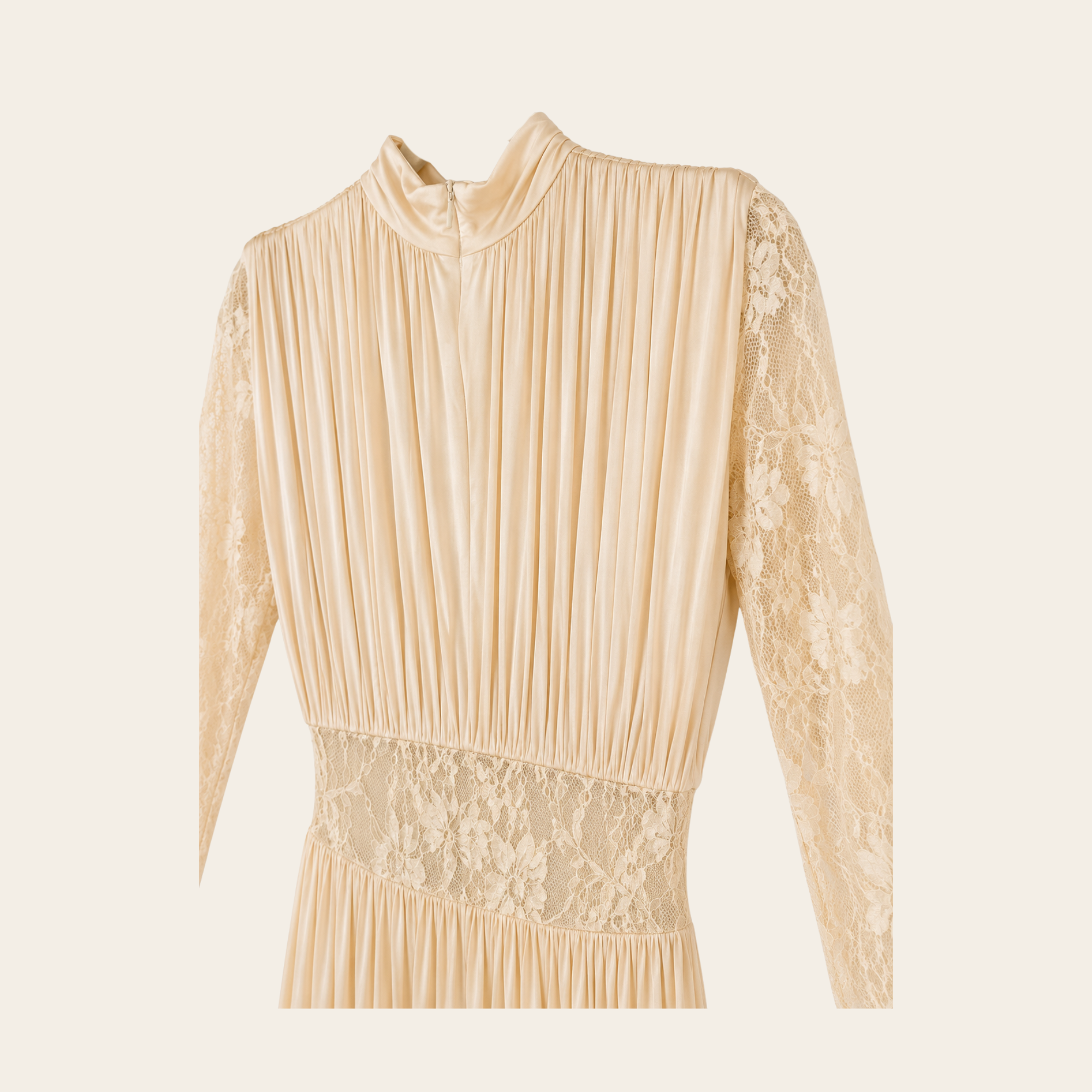 ZIMMERMANN – Robe plissée en dentelle crème, S