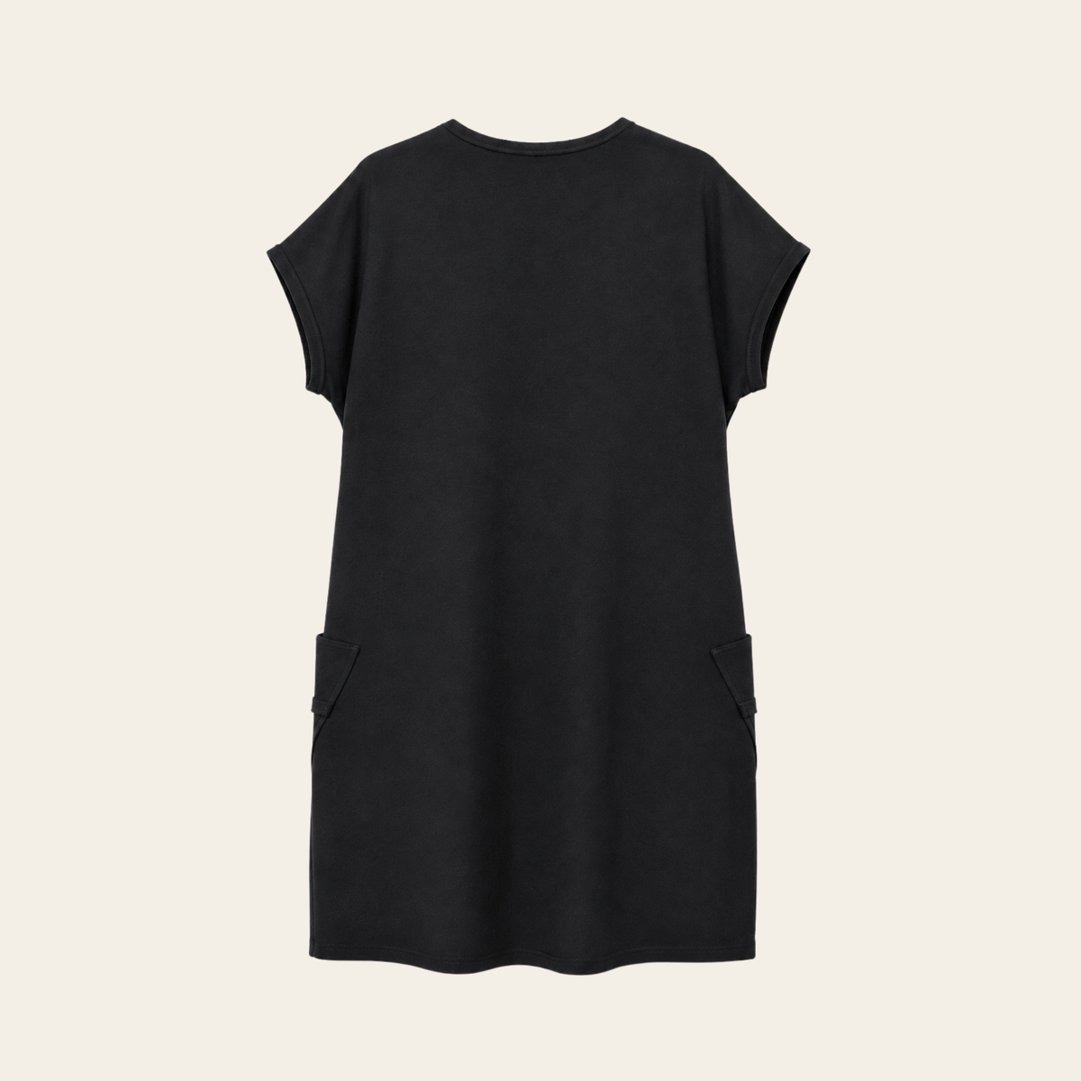 Marie Saint Pierre – Robe tunique noire à poches plaquées structurées – Taille S