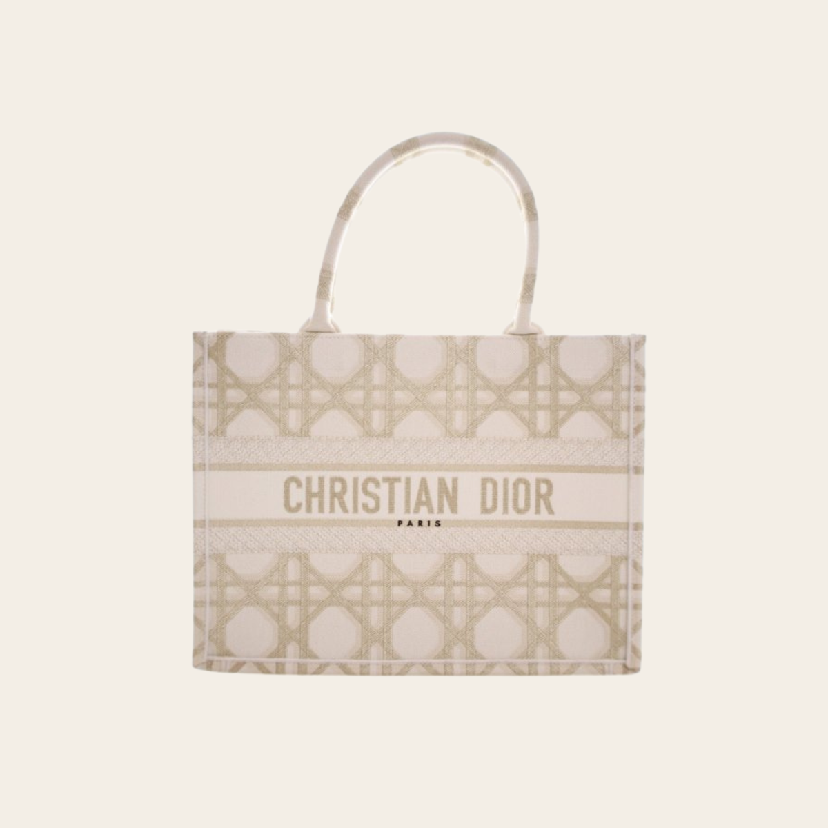 CHRISTIAN DIOR – Medium Embroidered Canvas Book Tote