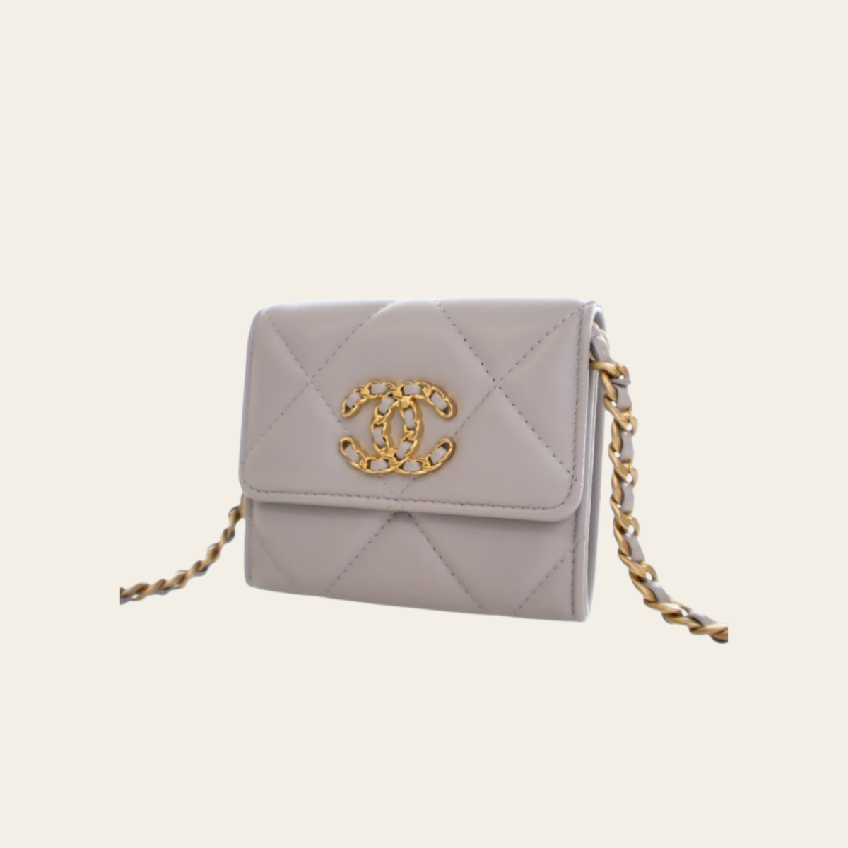 CHANEL – 19 Lambskin Card Holder on Chain