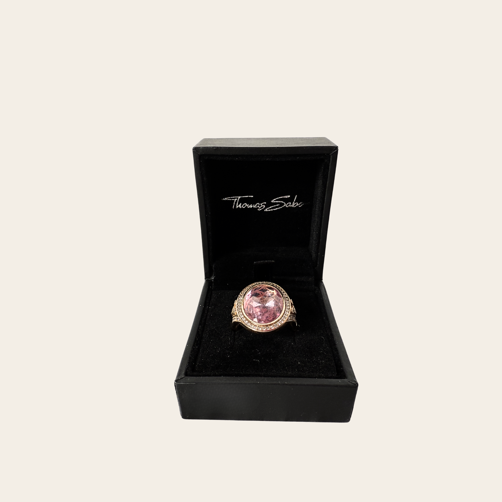 THOMAS SABO Bague Cocktail Rose Gold & Pierre Rose, Taille 7