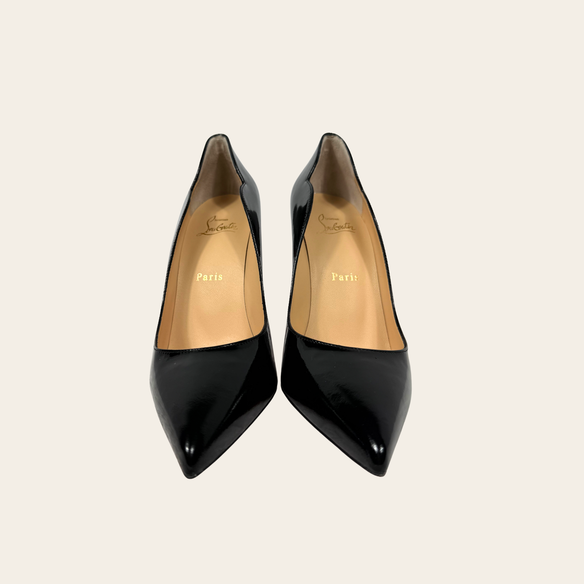 ESCARPINS CHRISTIAN LOUBOUTIN HOT CHICK 130 EN CUIR VERNI NOIR, TAILLE 40