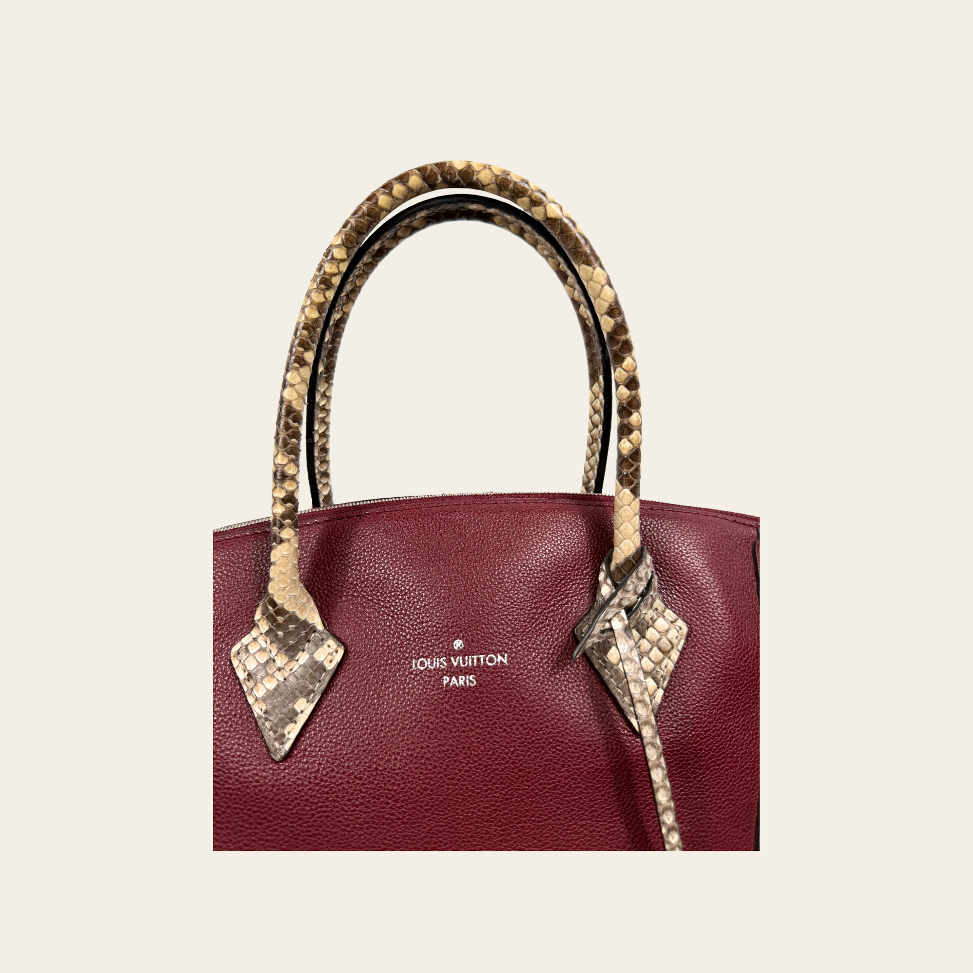 Louis Vuitton – Lockme Cabas MM en cuir Veau Taurillon & poignées en python