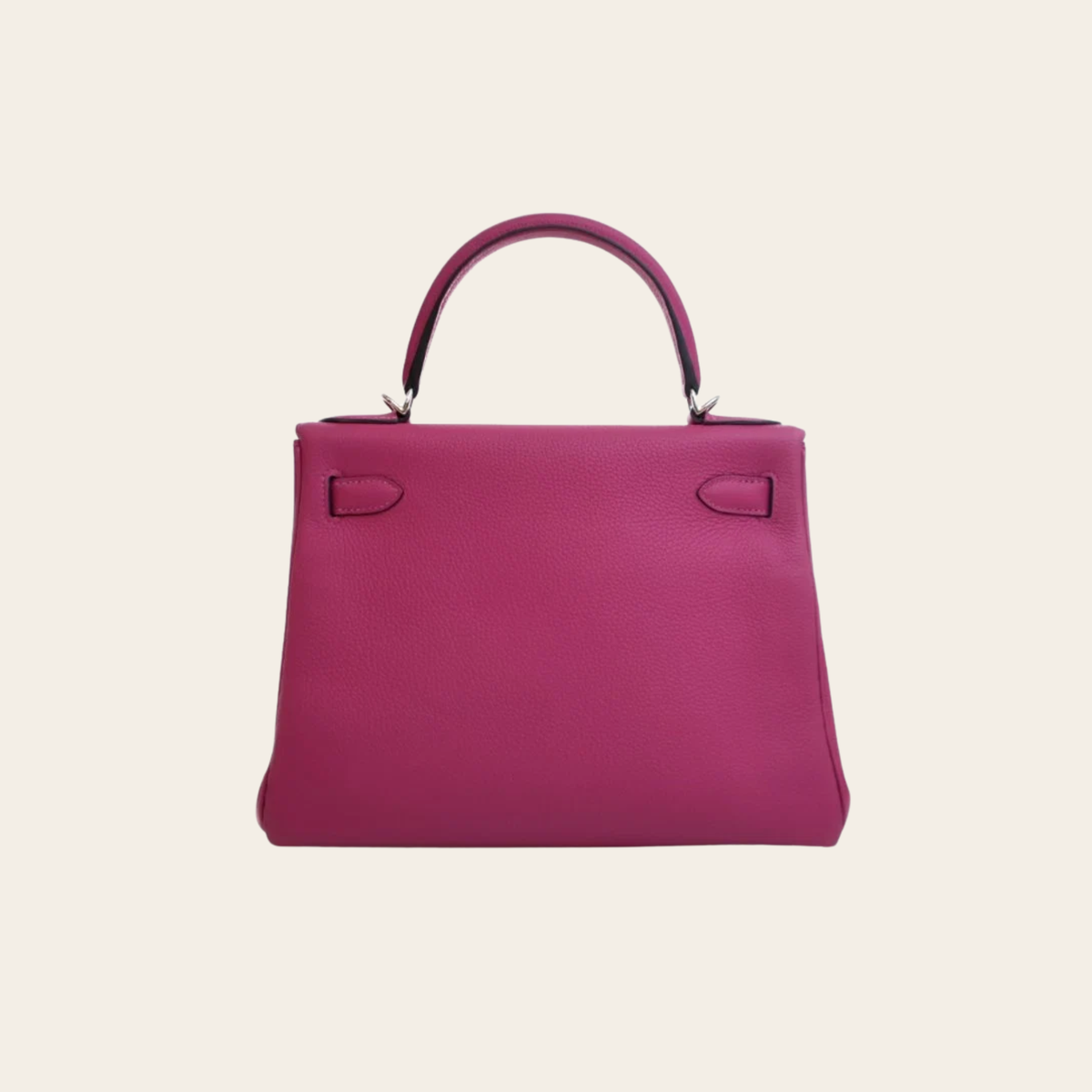 HERMÈS Kelly 28 Retourne en cuir Togo Rose Pourpre