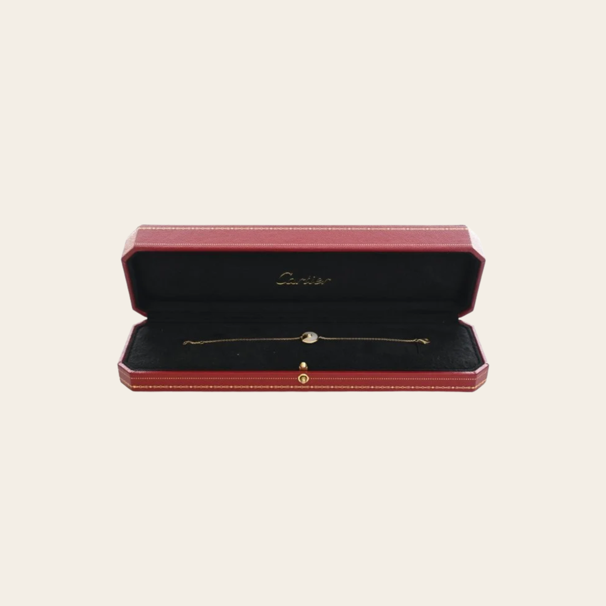 CARTIER – Bracelet Amulette de Cartier XS en Or Jaune 18 ct, Nacre Blanche et Diamant, Taille 17