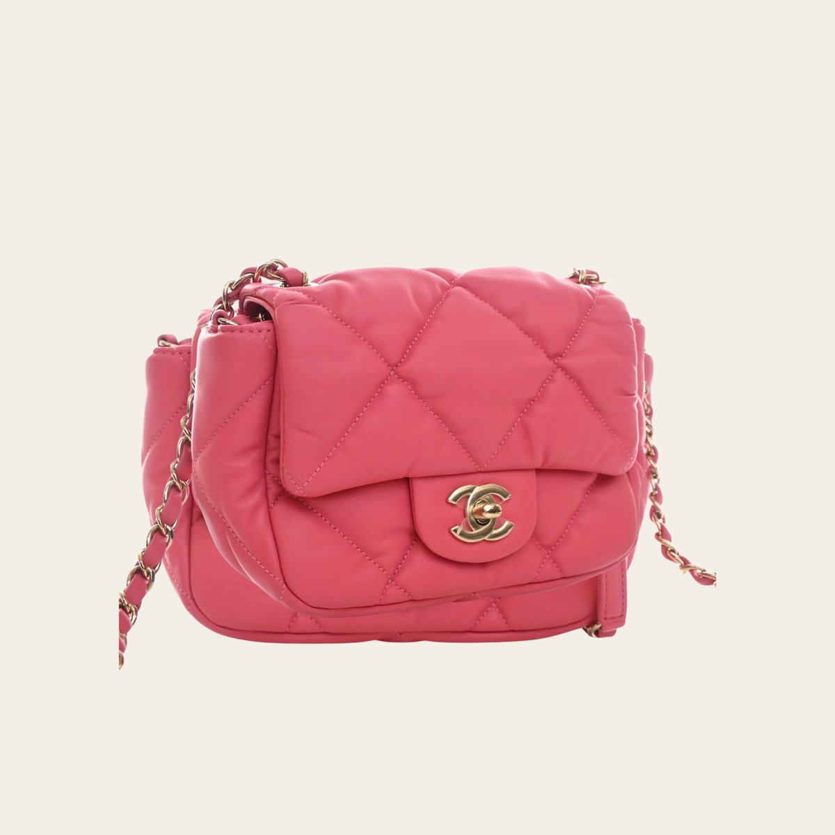 CHANEL Mini Calfskin Square Bubbly Flap Bag