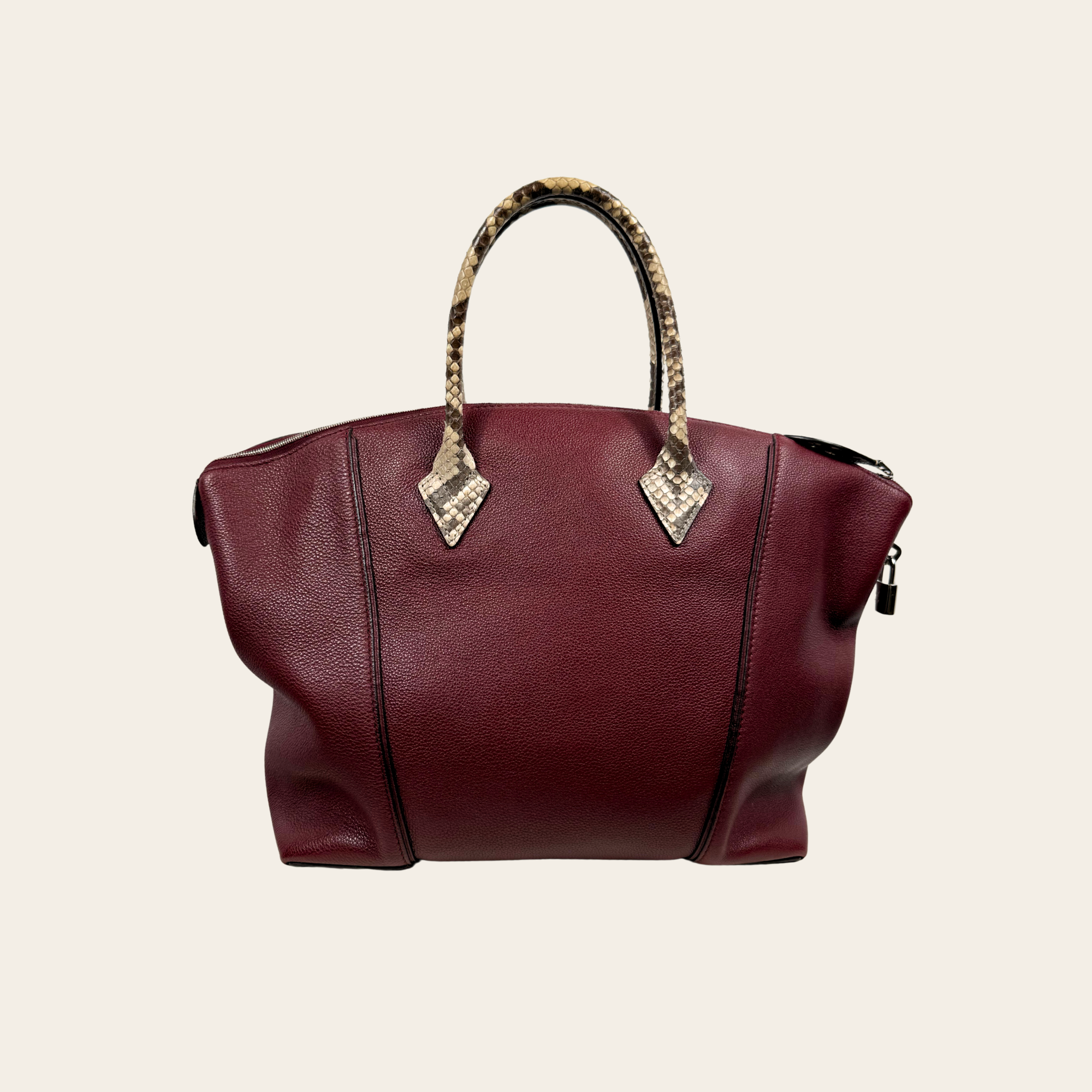 Louis Vuitton – Lockme Cabas MM en cuir Veau Taurillon & poignées en python