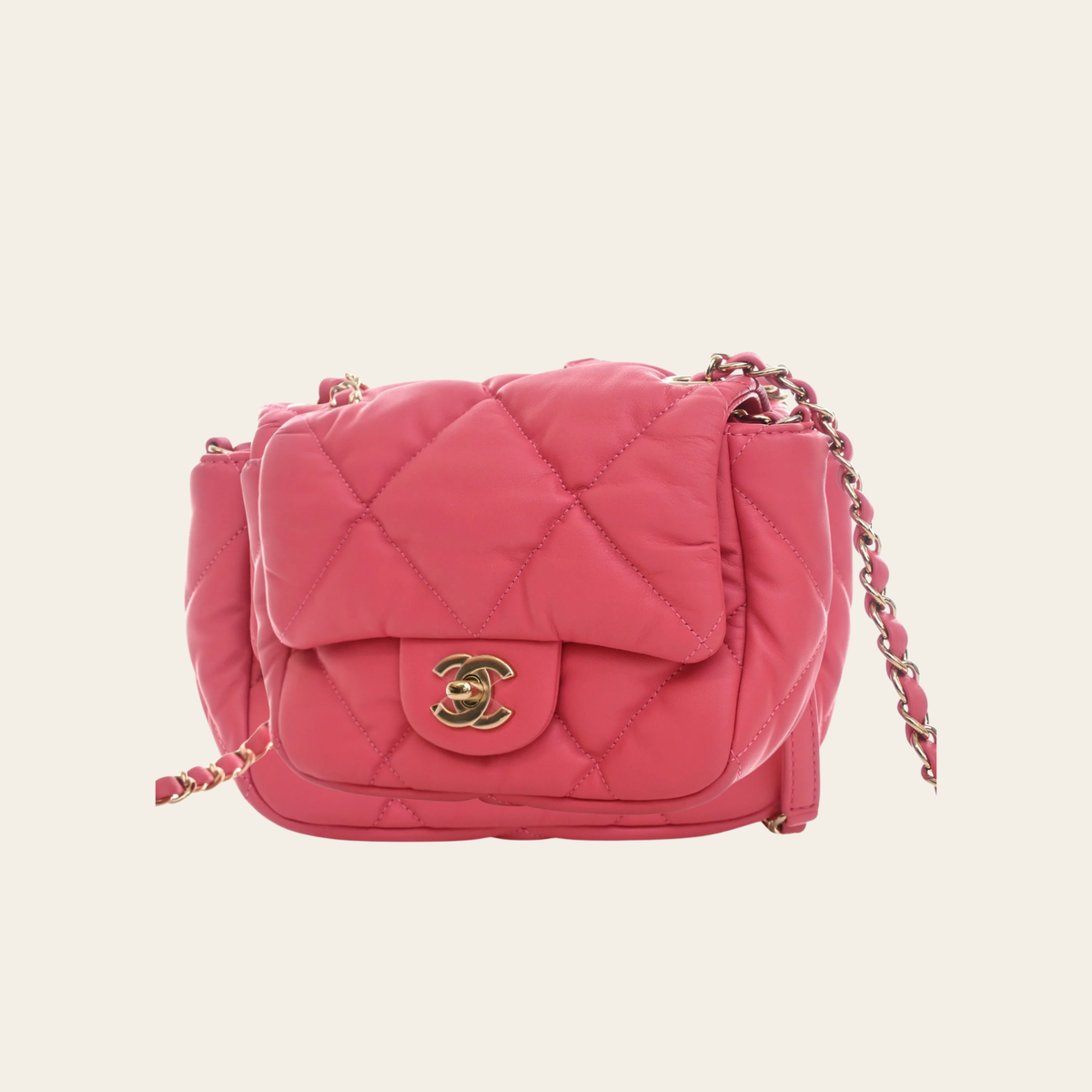 CHANEL Mini Calfskin Square Bubbly Flap Bag