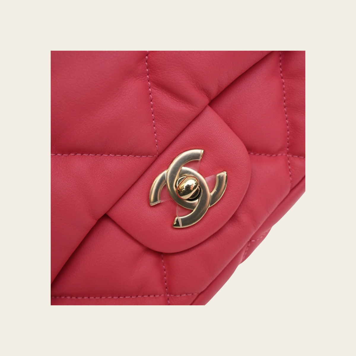 CHANEL Mini Calfskin Square Bubbly Flap Bag