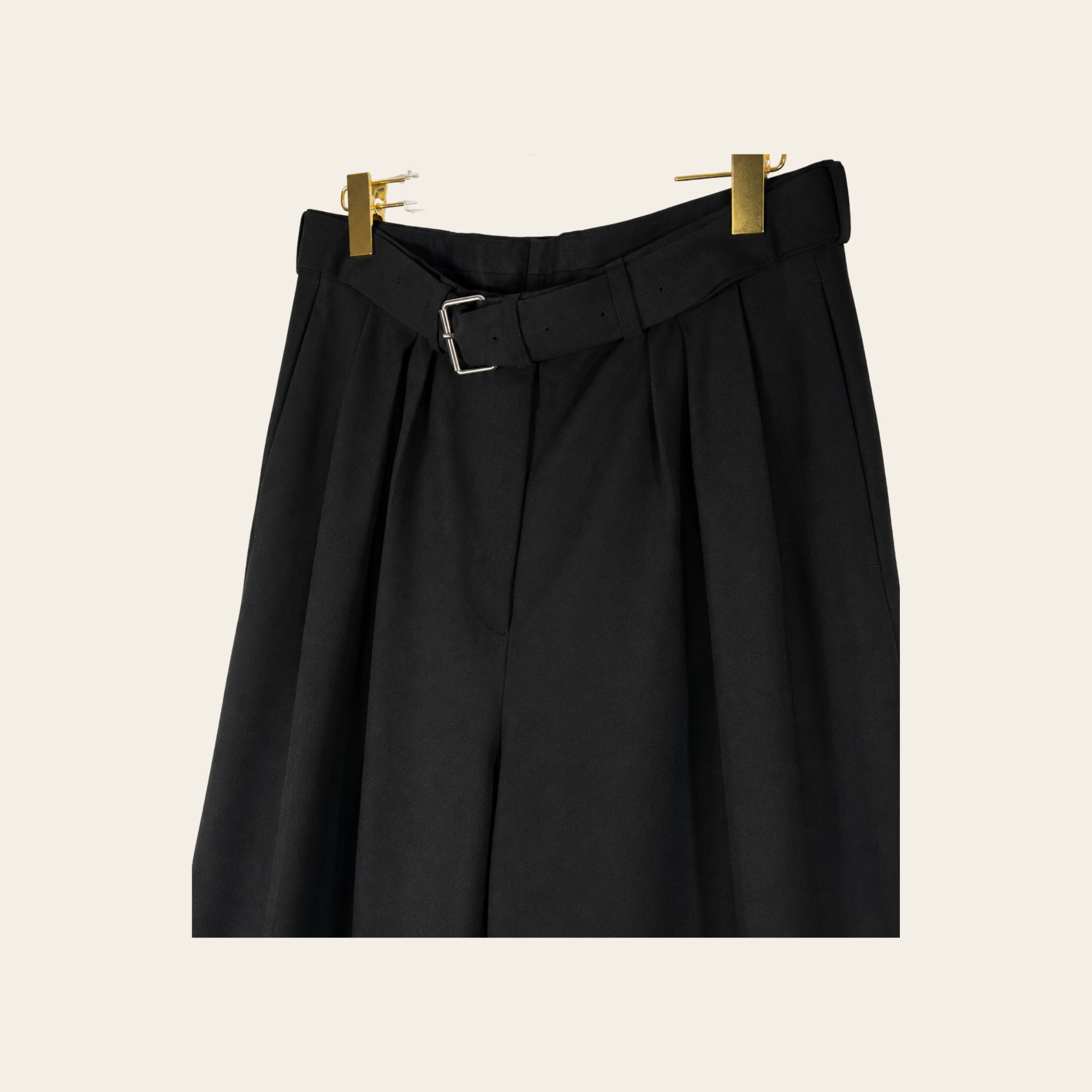 DRIES VAN NOTEN – Pantalon Large Plissé en Laine & Mohair avec Ceinture, Taille 40