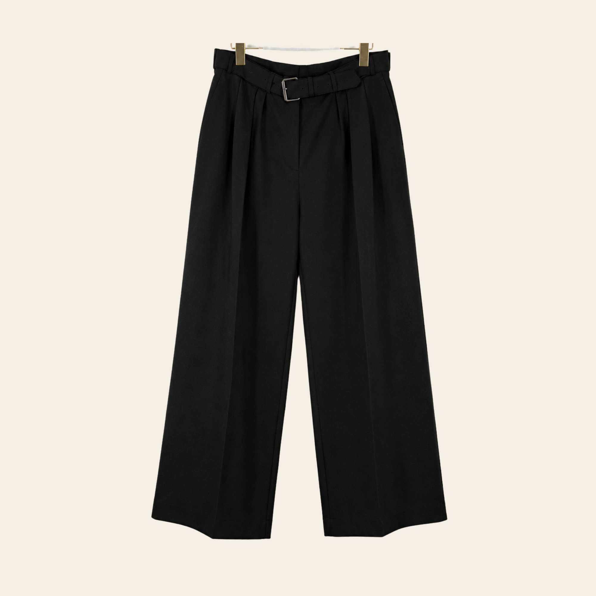 DRIES VAN NOTEN – Pantalon Large Plissé en Laine & Mohair avec Ceinture, Taille 40