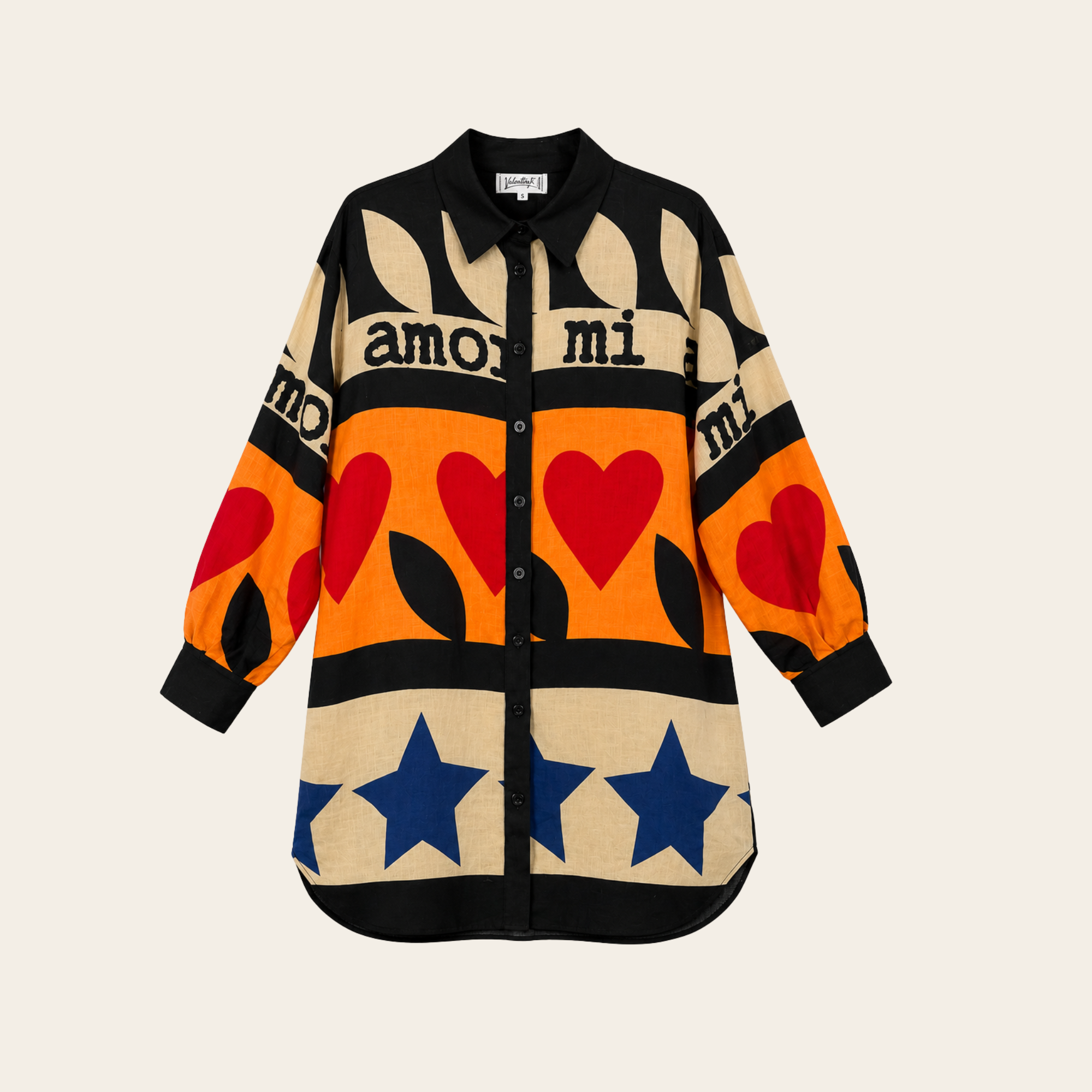 JEAN-CHARLES DE CASTELBAJAC – Chemise Longue « Mi Amor » Imprimée, Taille 44 (L)