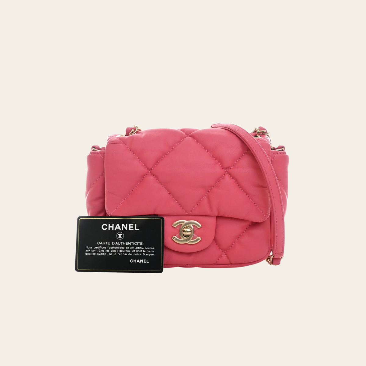 CHANEL Mini Calfskin Square Bubbly Flap Bag