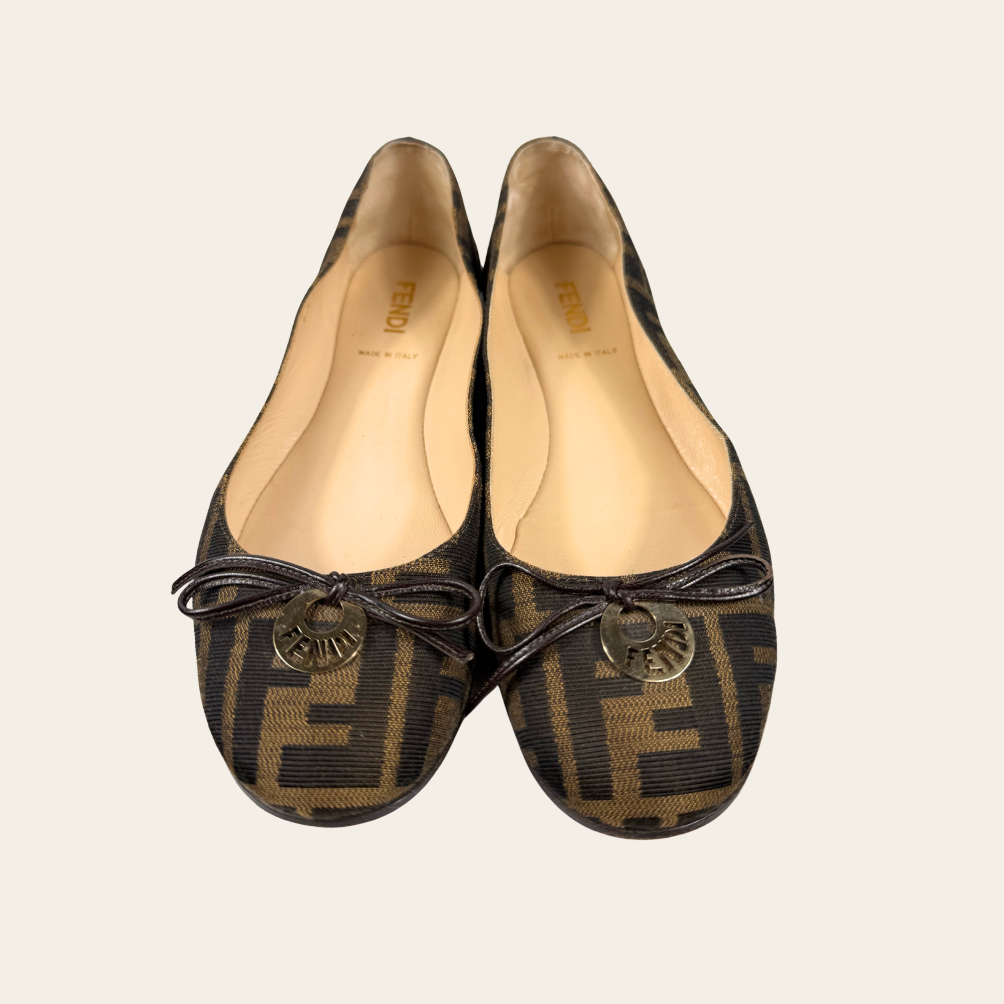 Fendi Ballerines Forever Fendista Zucca, Taille 37