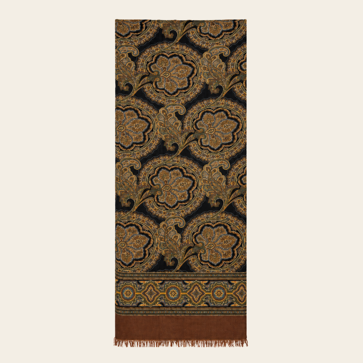 Balenciaga Paris — Écharpe vintage double face à motifs cachemire