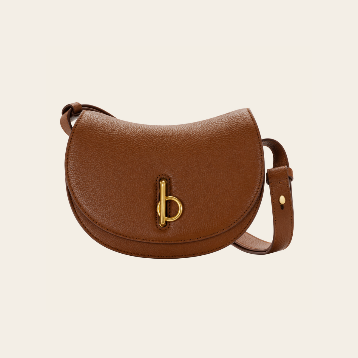 BURBERRY — Sac Mini Rocking Horse en cuir de veau grainé Hazel avec fermoir B doré, taille Mini (S)