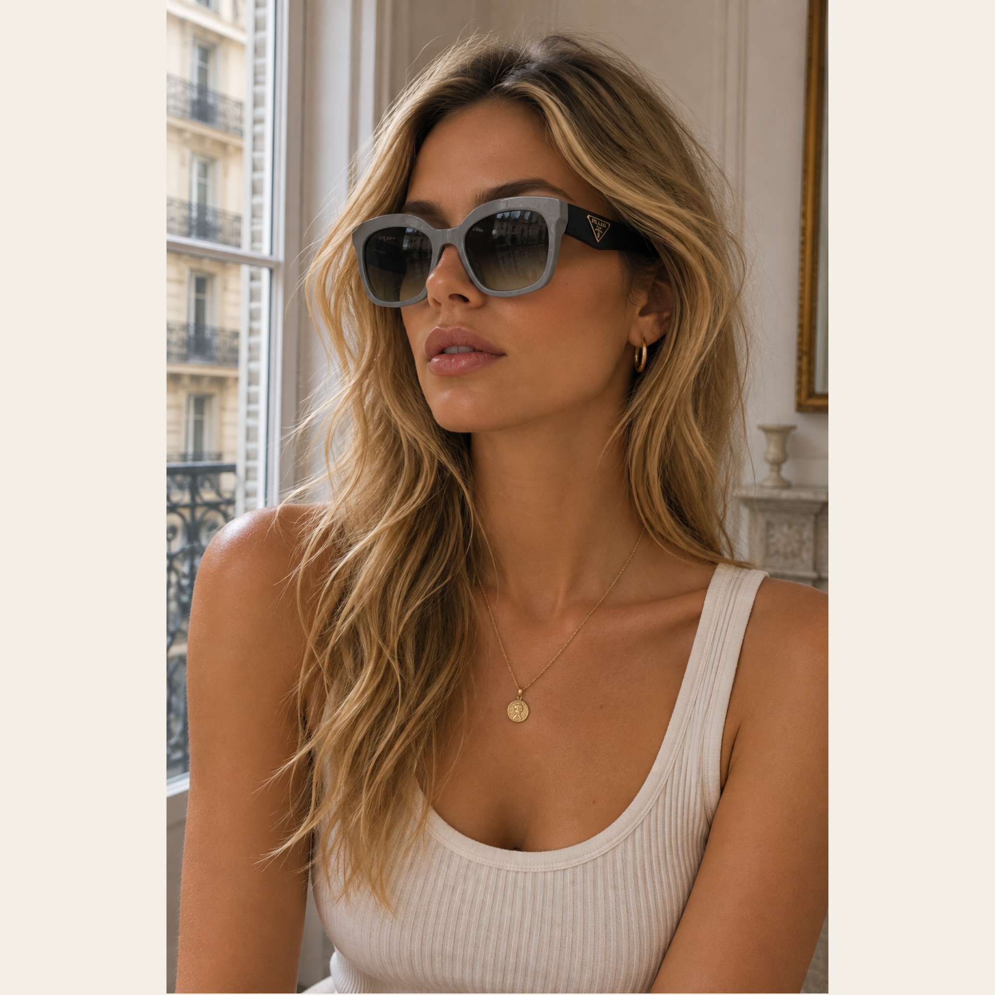 Prada – Symbole Oversized Rectangular Sunglasses