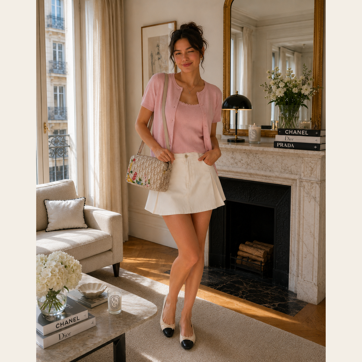 CHRISTIAN DIOR – Diorissimo Floral Oblique Canvas Crossbody Bag