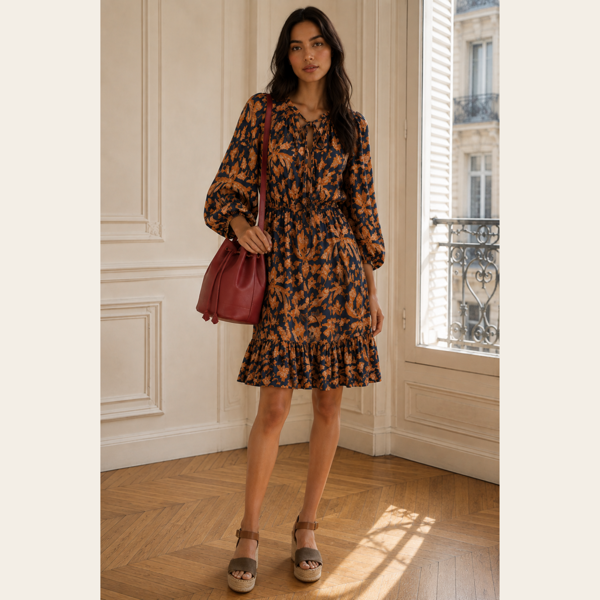 Ulla Johnson - Robe Midi Imprimée en Coton, M