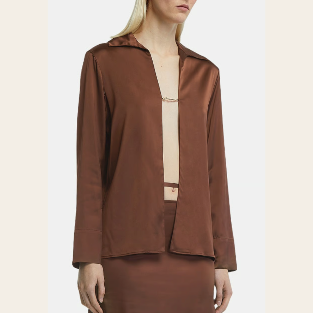 JACQUEMUS — La Chemise Notte, collection La Montagne, brun, taille 36